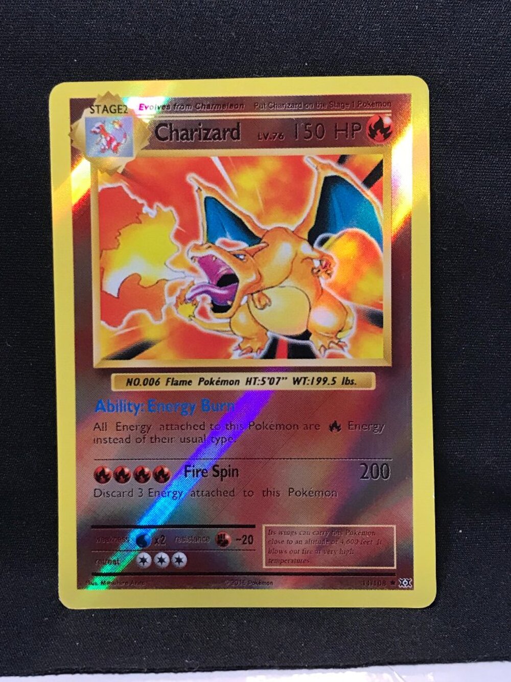 Pokemon Charizard Reverse Holo 11/108 XY Evolutions Rare LP-